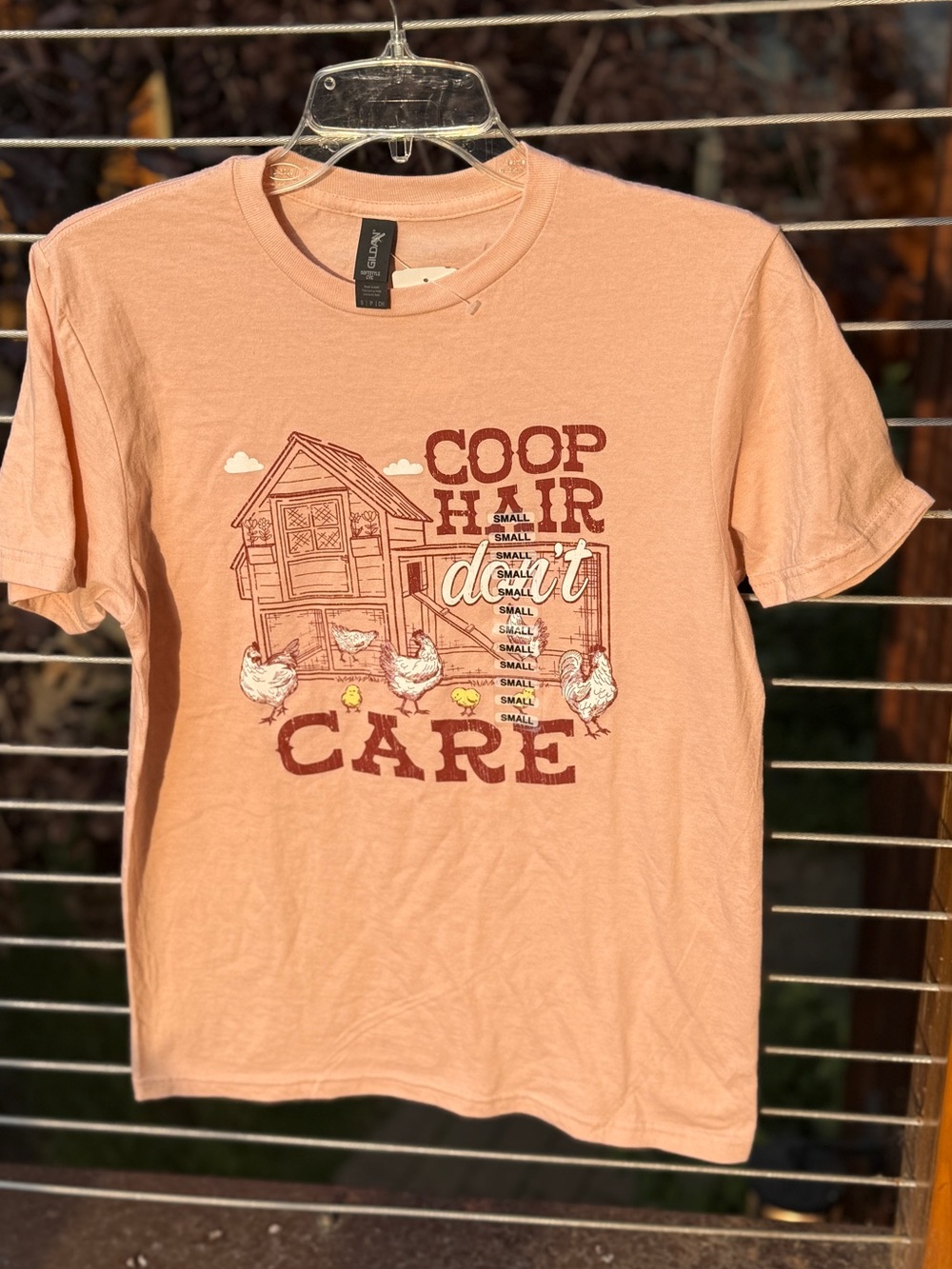 Coop Hair Don't Care Chicken Farm Graphic Tee NWT Sz Small Country Cottagecore